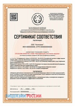 Сертификат СТО 03.080.02033720.1-2020 (Образец) Чудово Сертификат СТО 03.080.02033720.1-2020